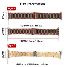 Load image into Gallery viewer, Wooden Apple Watch Bands - 10 color options 38mm - 49mm Axios Bands